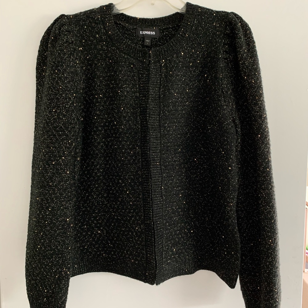 Express Gold Detailed Sweater Jacket - Picture 4 of 7